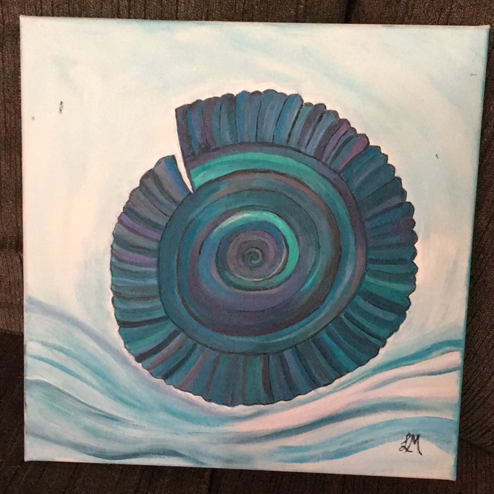 Blue and Purple Spiral Painting Canvas Art